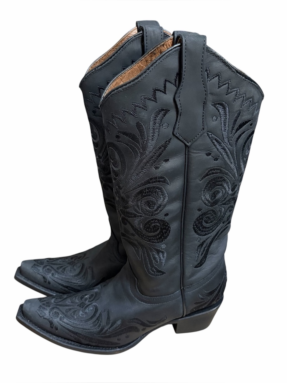 Circle G black Filigree tall western embroidered cowboy boots